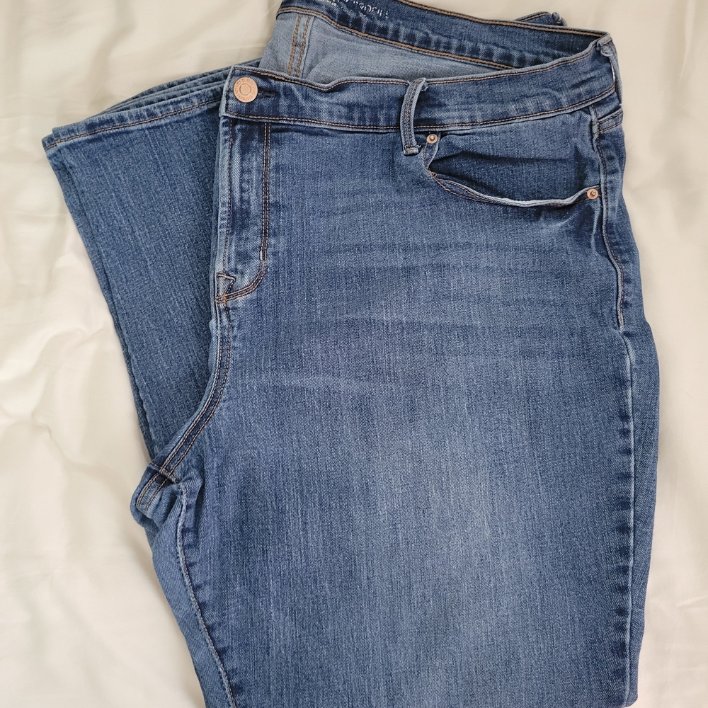 Old Navy Blue Straight Leg Jeans with Soft Denim
